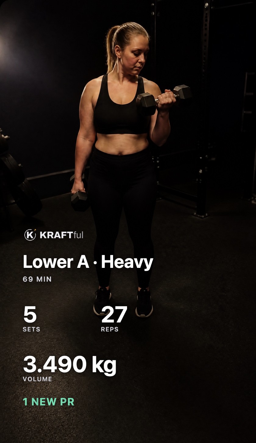 The same card over a photo of a dumbbell curl.
